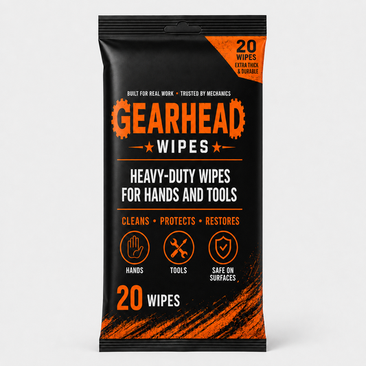 Gearhead Hand & Tool Wipes — Glovebox Pack (20 ct)