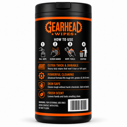 Gearhead Hand & Tool Wipes — 70 XL Wipes