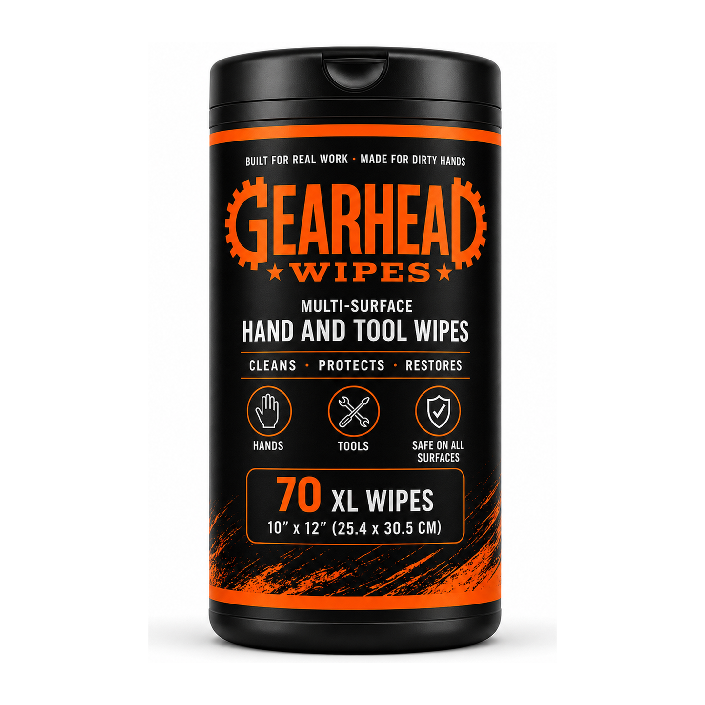Gearhead Hand & Tool Wipes — 70 XL Wipes